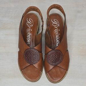 Brighton Nicole X Band Sling Sandals Sz 5